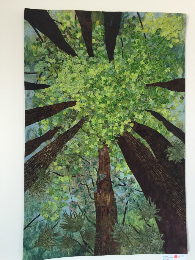 Quilt by Jan Nilsen, Russian River Watershed in Fabric exhibition, Laguna de Santa Rosa Foundation.